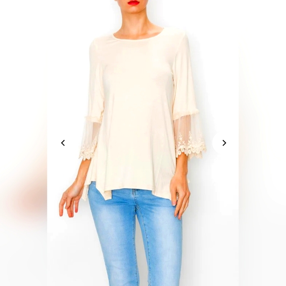 ✨️NWT✨️ ORIGAMI by Vivian - Cream Lace & Crochet - Picture 14 of 15